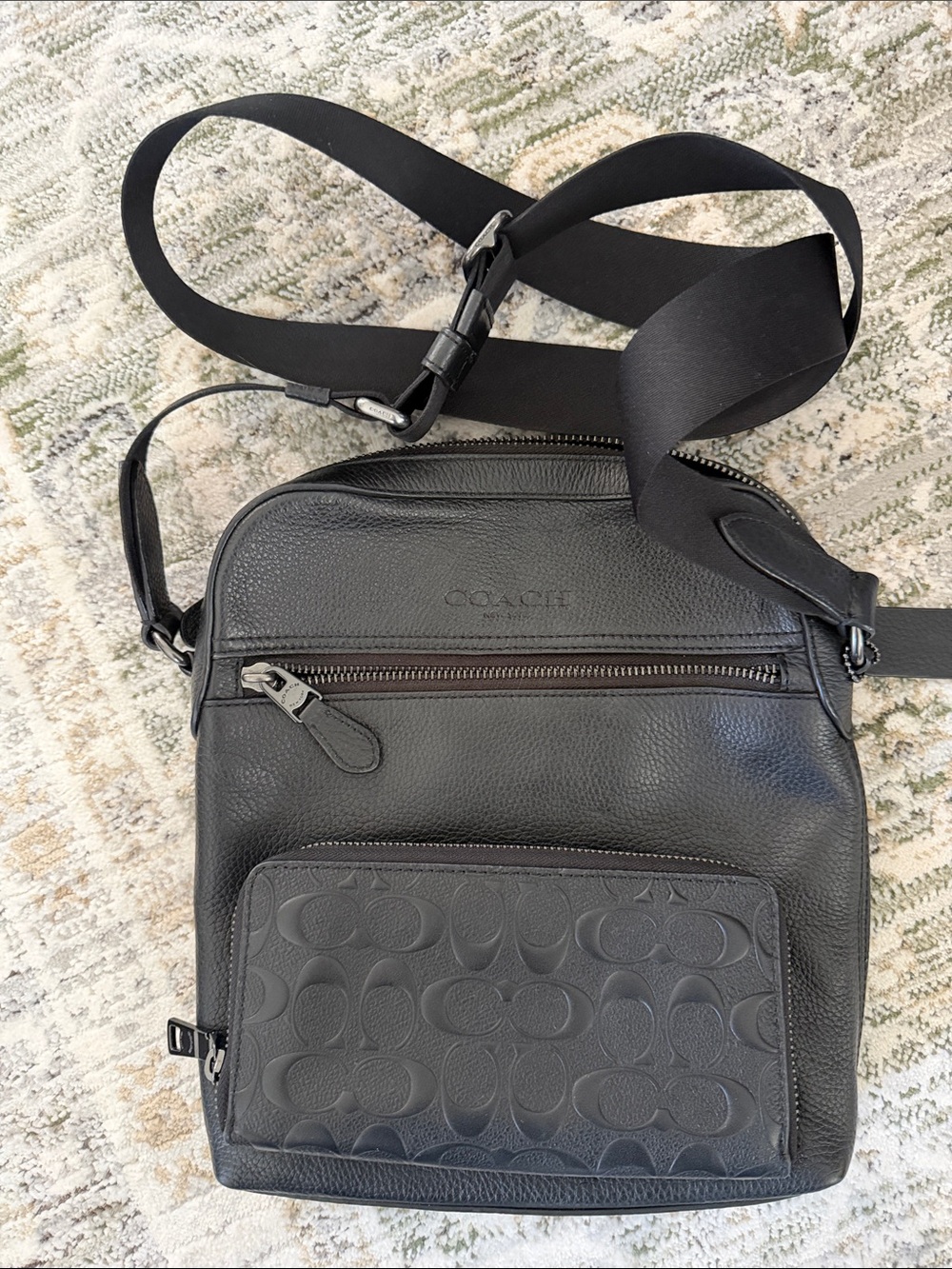 Coach Black Leather Messenger Crossbody Bag